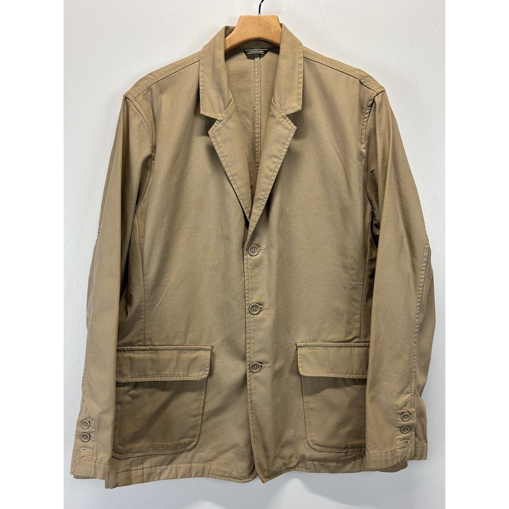 Vtg Men's Eddie Bauer Unstructured Blazer Sport Jacket Sz Large Khaki READ